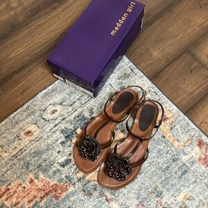 Madden girl Adaline Brown flower sandal size 8 1/2